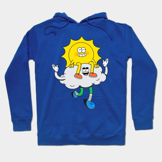 Sun and Clouds Hoodie by Skulls Mushroom Arts